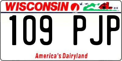 WI license plate 109PJP