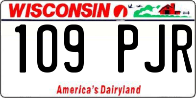 WI license plate 109PJR