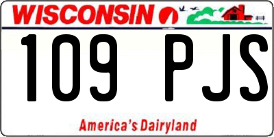 WI license plate 109PJS