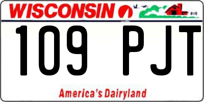 WI license plate 109PJT