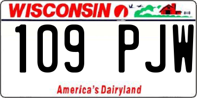 WI license plate 109PJW