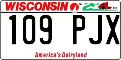 WI license plate 109PJX