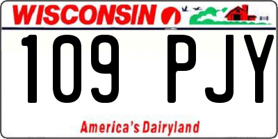 WI license plate 109PJY