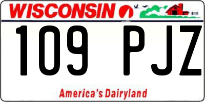 WI license plate 109PJZ