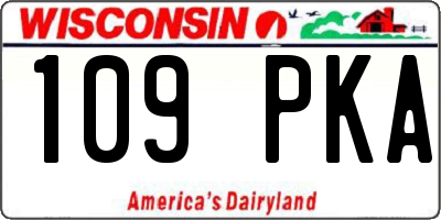 WI license plate 109PKA