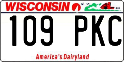 WI license plate 109PKC