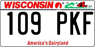 WI license plate 109PKF