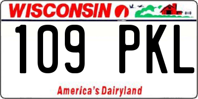 WI license plate 109PKL