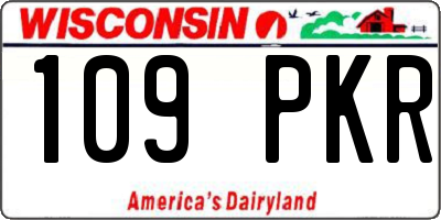 WI license plate 109PKR