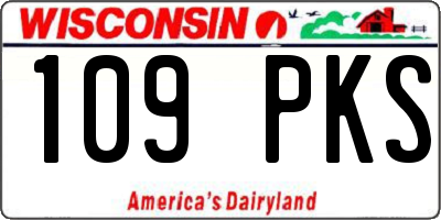 WI license plate 109PKS