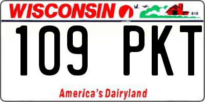 WI license plate 109PKT