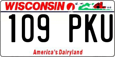 WI license plate 109PKU