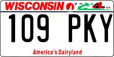WI license plate 109PKY