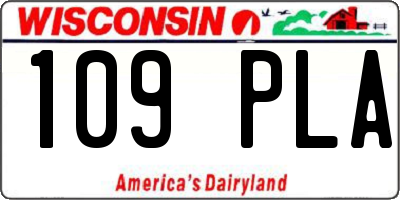 WI license plate 109PLA