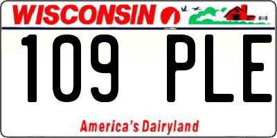 WI license plate 109PLE