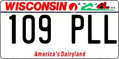 WI license plate 109PLL