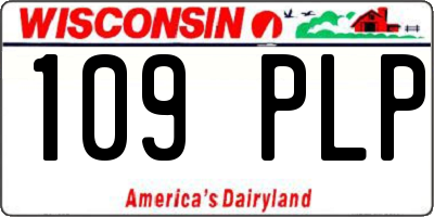 WI license plate 109PLP