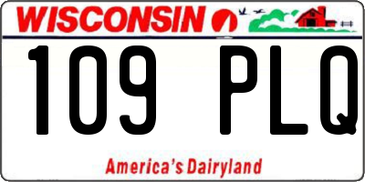 WI license plate 109PLQ