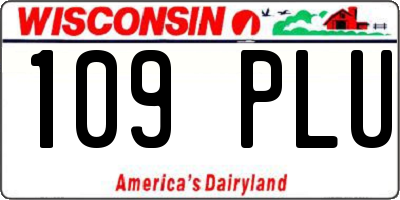 WI license plate 109PLU