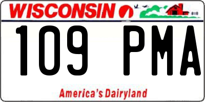 WI license plate 109PMA