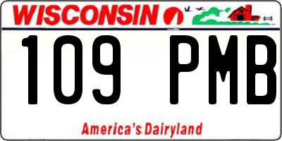 WI license plate 109PMB