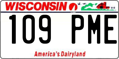 WI license plate 109PME