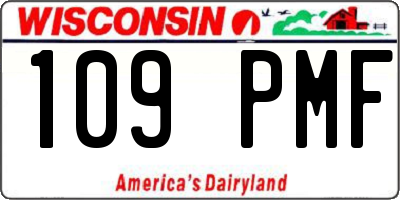 WI license plate 109PMF