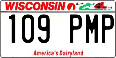 WI license plate 109PMP