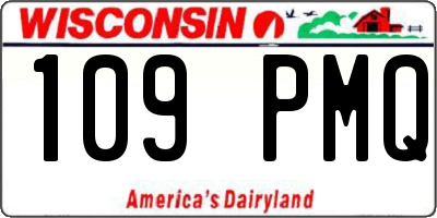 WI license plate 109PMQ