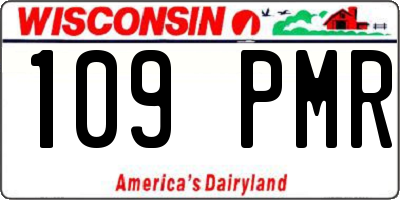 WI license plate 109PMR