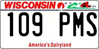 WI license plate 109PMS
