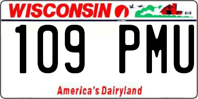 WI license plate 109PMU