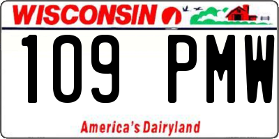 WI license plate 109PMW