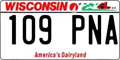WI license plate 109PNA