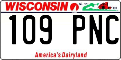 WI license plate 109PNC