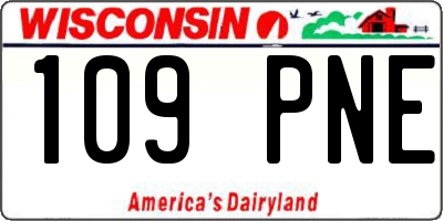 WI license plate 109PNE
