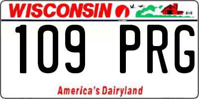 WI license plate 109PRG