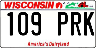 WI license plate 109PRK