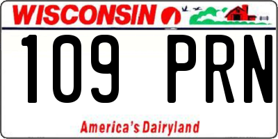 WI license plate 109PRN