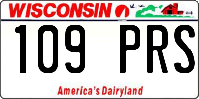 WI license plate 109PRS