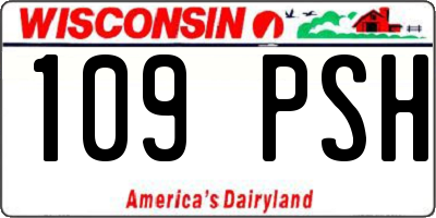 WI license plate 109PSH