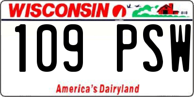 WI license plate 109PSW
