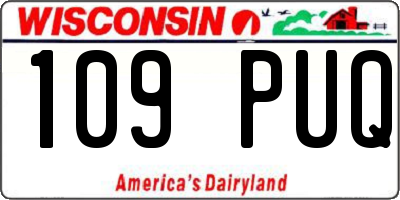 WI license plate 109PUQ