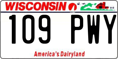 WI license plate 109PWY