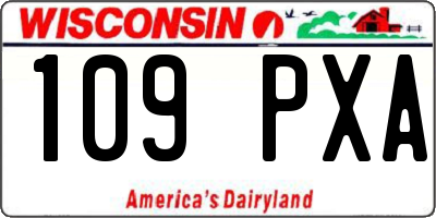 WI license plate 109PXA