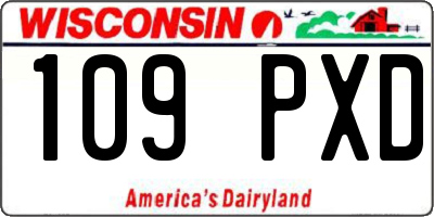 WI license plate 109PXD