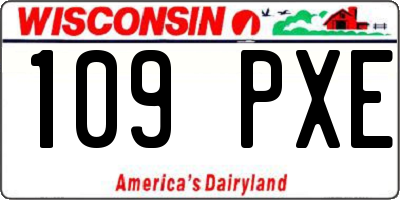 WI license plate 109PXE