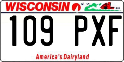 WI license plate 109PXF