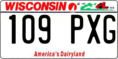 WI license plate 109PXG