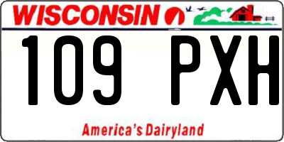 WI license plate 109PXH